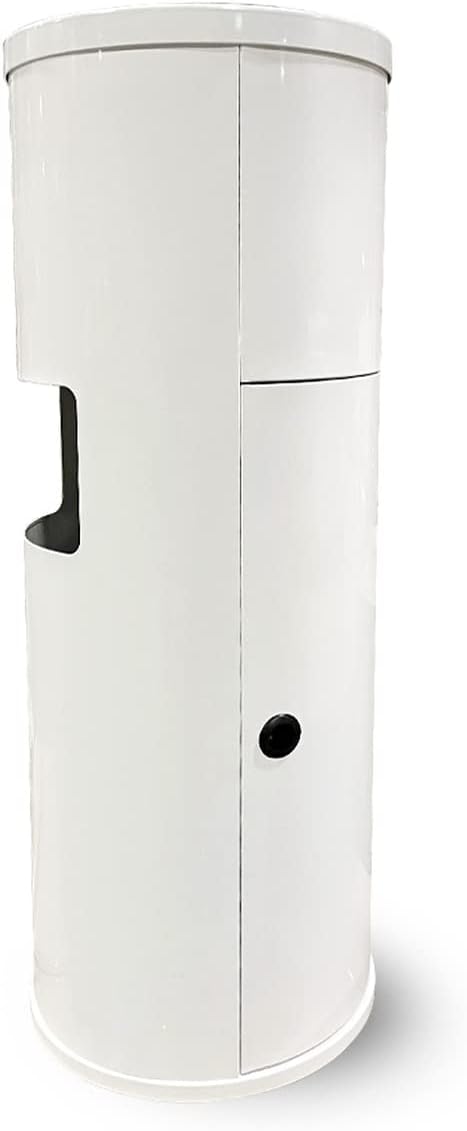 Zogics Gym Wipes Dispenser Stand and Trash Bin – Dual-Purpose Wet Wipes Dispenser for Sanitizing and Cleaning with Built-in 7 Gallon Trash Can, White Galvanized Steel