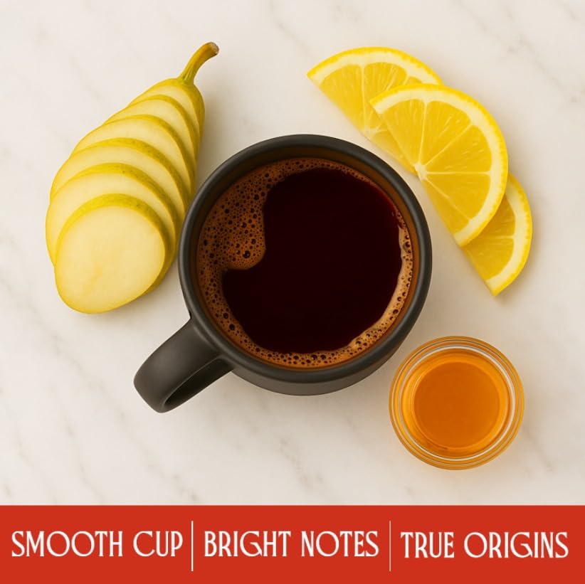 Peru Highlands Ground Coffee, Single Origin Ground Coffee Light Roast with Bright Citrus, Pear, and Honey Floral Finish, Specialty Coffee12 oz Bag
