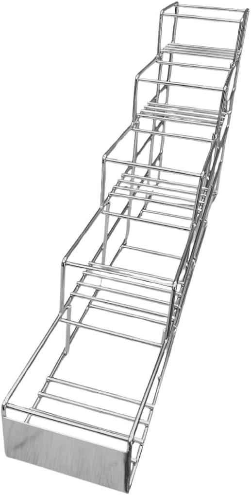 Rattleware 5 Slot Stainless Steel Syrup Bottle Rack Heavy-Duty Organizer for Coffee Bars Baristas Kitchen Storage Shelf Dispenser Holder Countertop