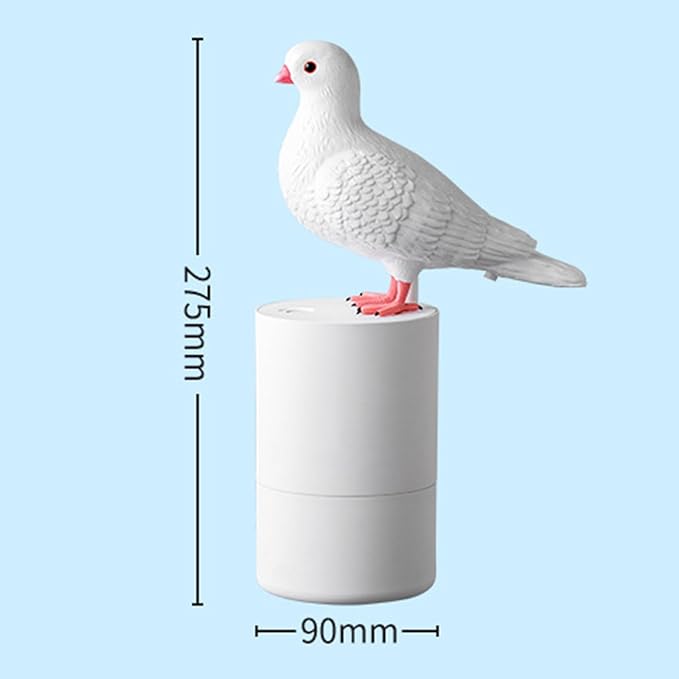 Pigeon Shape Automatic Soap Dispenser, Touchless Foaming Hand Soap Dispenser, Battery-Operated Hygienic Bird Soap Dispensers for Bathroom, Kitchen, Office 300ml (White)