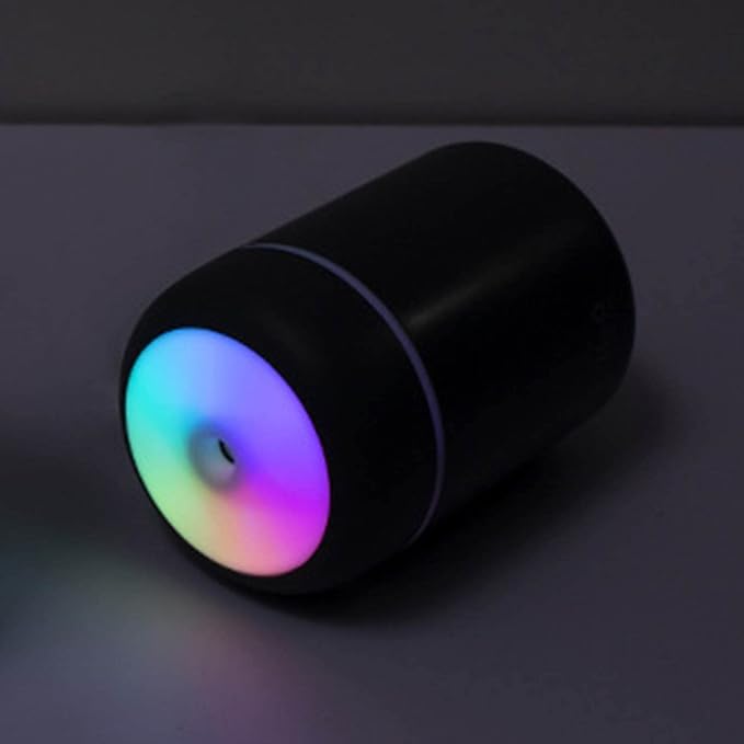 Cool Mist Humidifier, Portable Mini Humidifier with LED Night Light Single-Room Humidifiers 300ml USB Personal Desktop Humidifiers Quiet Mini Humidifiers for Bedroom Office Dark Gray
