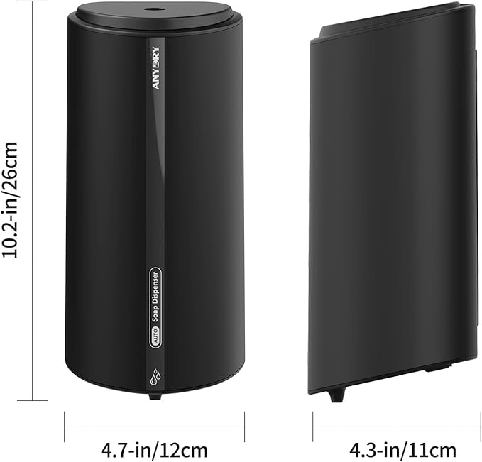 anydry 29fl.oz/850ml Commercial Automatic Liquid Soap Dispenser Wall-Mounted Large Capacity Model AD1209 Black