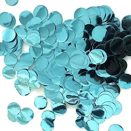 BATTIFE Metallic Glitter Foil Confetti Round Table Confetti Dots for Wedding Party Celebration Decorations 1.8oz - 0.6inch (Teal Blue)