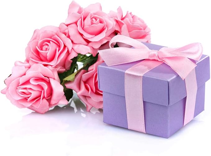 LIUYAXI Pink Double Face Satin Ribbon 1 Inch x 6 Rolls Total 60 Yards- White Pink Ribbon for Gift Wrapping, Crafts, Flower Bouquets, Hair Bows, Wedding,Valentine's Day