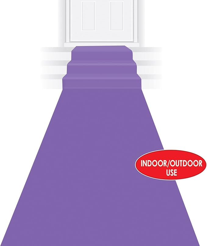 Beistle Polyester Fabric Novelty Purple Aisle Runner for Birthdays and Princess Theme Parties