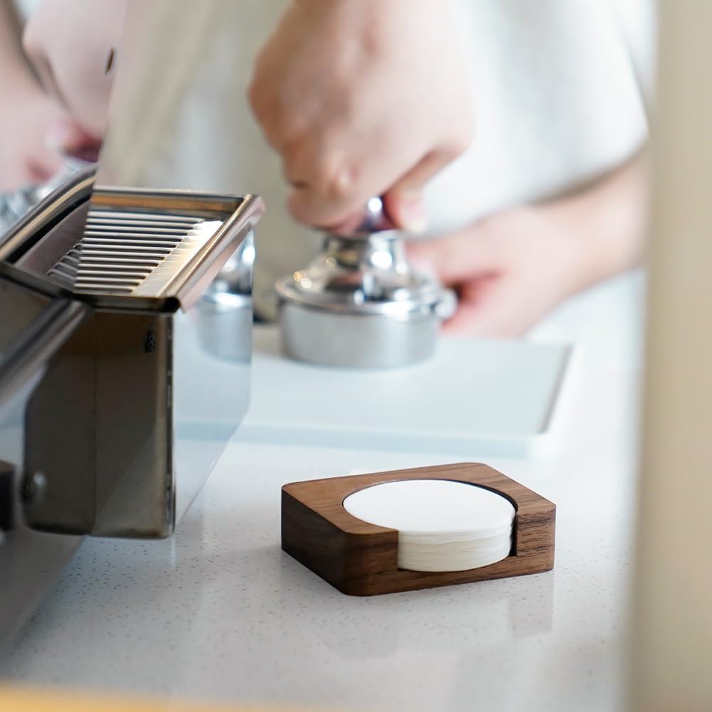 watchget Espresso Paper Filter Holder Update Coffee Filter Storage Container Coffee Filter Dispenser Compatible with Areopress (51-63mm) Round