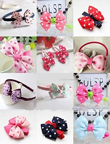 Grosgrain Ribbons 3/8 Inch Polka Dot Ribbon Multi Color Fabric Ribbon 40 Yards for Gift Wrapping Holiday Wedding Party Decoration DIY Bow Hair Accessories Total 8 Colors