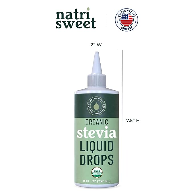 Organic Stevia Liquid Drops, 8 fl oz, Liquid Stevia Sweetener from Stevia Extracts, Zero Calorie Sweetener, Pure Stevia Liquid