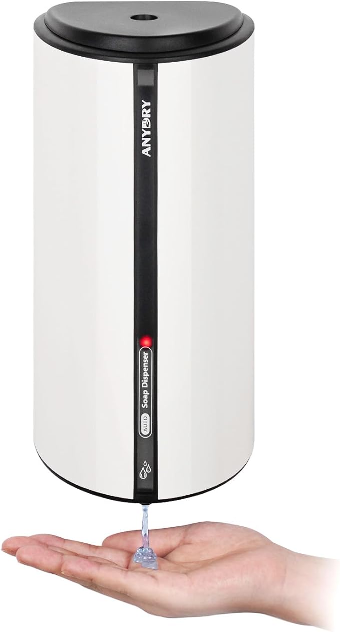 anydry 29fl.oz/850ml Commercial Automatic Liquid Soap Dispenser Wall-Mounted Large Capacity Model AD1209 White