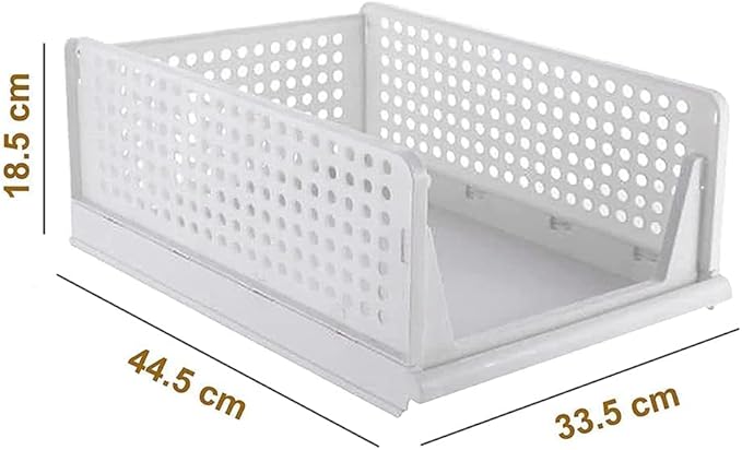 Stackable Wardrobe Organizer for Clothes - Multipurpose Foldable Plastic Closet Storage Cupboard for Home Kitchen, Bedroom (Pack of 6, Assorted Colour)