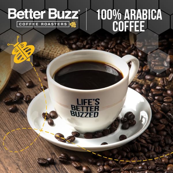 Better Buzz Life Blend (Buzz Life) Whole Bean Coffee Medium Roast, 12 Ounce, Small Batch Roasted Arabica Coffee Beans, Dark Chocolate Notes