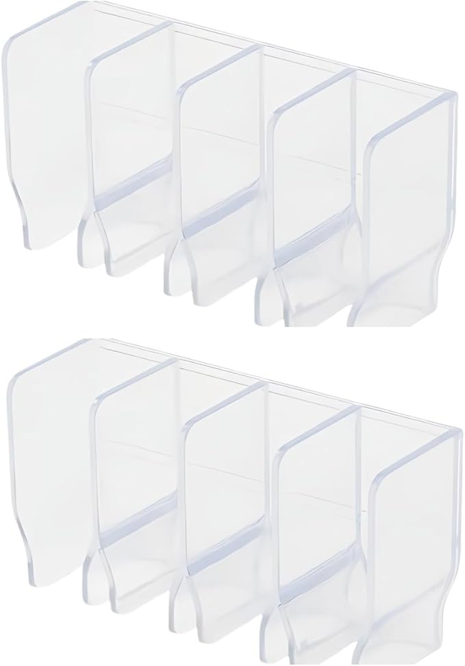 2pcs Punch-Free Storage Rack Toiletries Clips Self Adhesive Wall Mounted for Toothpaste Facial Cleanser Cosmetics Skincare, Free Stand Desktop Bathroom Kitchen Toilet Organize Rack (Transparent)