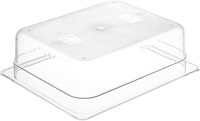 Bekith 2 Pack Plastic Food Pans with Lids, Half Size 4 Inch Deep, Stackable Clear Food Pans for Commercial Kitchen Restaurant Food Prep, Freezer-Safe
