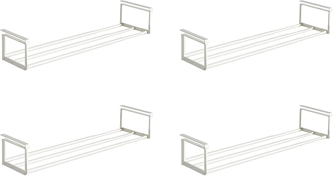 Expandable Shoe Rack Organizer - Adjustable Shoe Rack & Under Cabinet Shelf - for Shoe or Clothing Storage and Organization, Under Shelf Storage (White,4 Pcs)