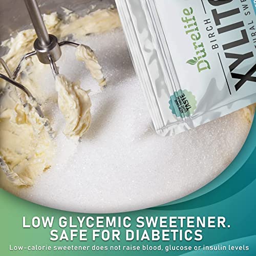 DureLife Xylitol Sugar Substitute 1 LB (16 OZ) Made From 100% Pure Birch Xylitol NON GMO - Gluten Free - Kosher, Sugar alternative