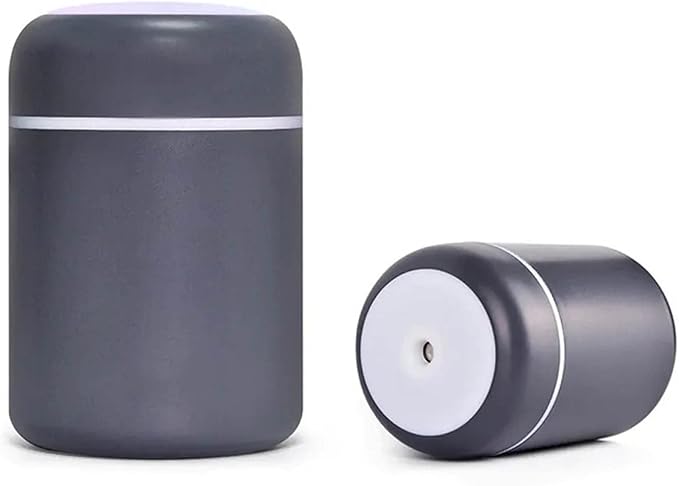 Cool Mist Humidifier, Portable Mini Humidifier with LED Night Light Single-Room Humidifiers 300ml USB Personal Desktop Humidifiers Quiet Mini Humidifiers for Bedroom Office Dark Gray