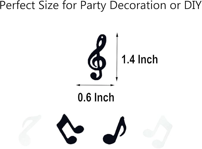 Confetti Birthday Music Confetti for Party Decoration Supplies(Music Black White)