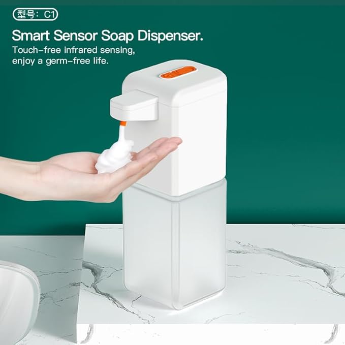 Automatic Foaming Soap Dispenser, Touchless & USB Rechargeable, 500ml/16.9oz Wall Mounted for Bathroom, Kitchen, Dish Soap (White)