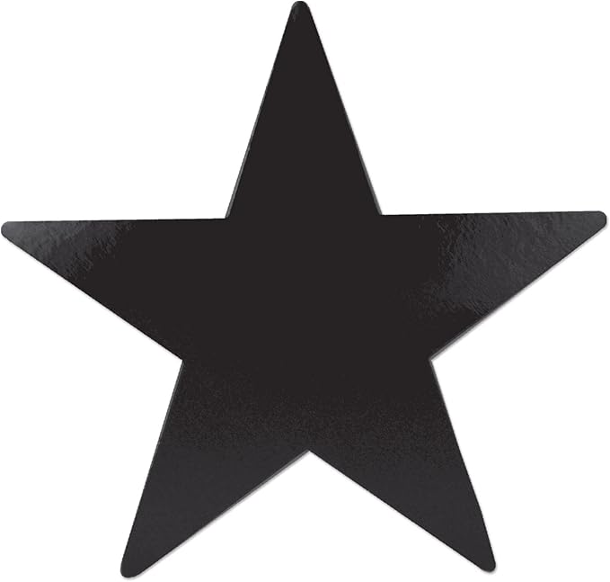 Beistle 72-Pack Foil Black Star Cutouts, Awards Night Party Decorations for Occasions, Celebrations & Events, Starry Theme Decor for Wall & Table, 5”