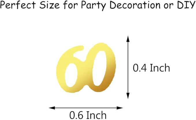 Confetti 60 Confetti Table Party Favor for Anniversary/Birthday/Wedding Metallic 1.5 oz