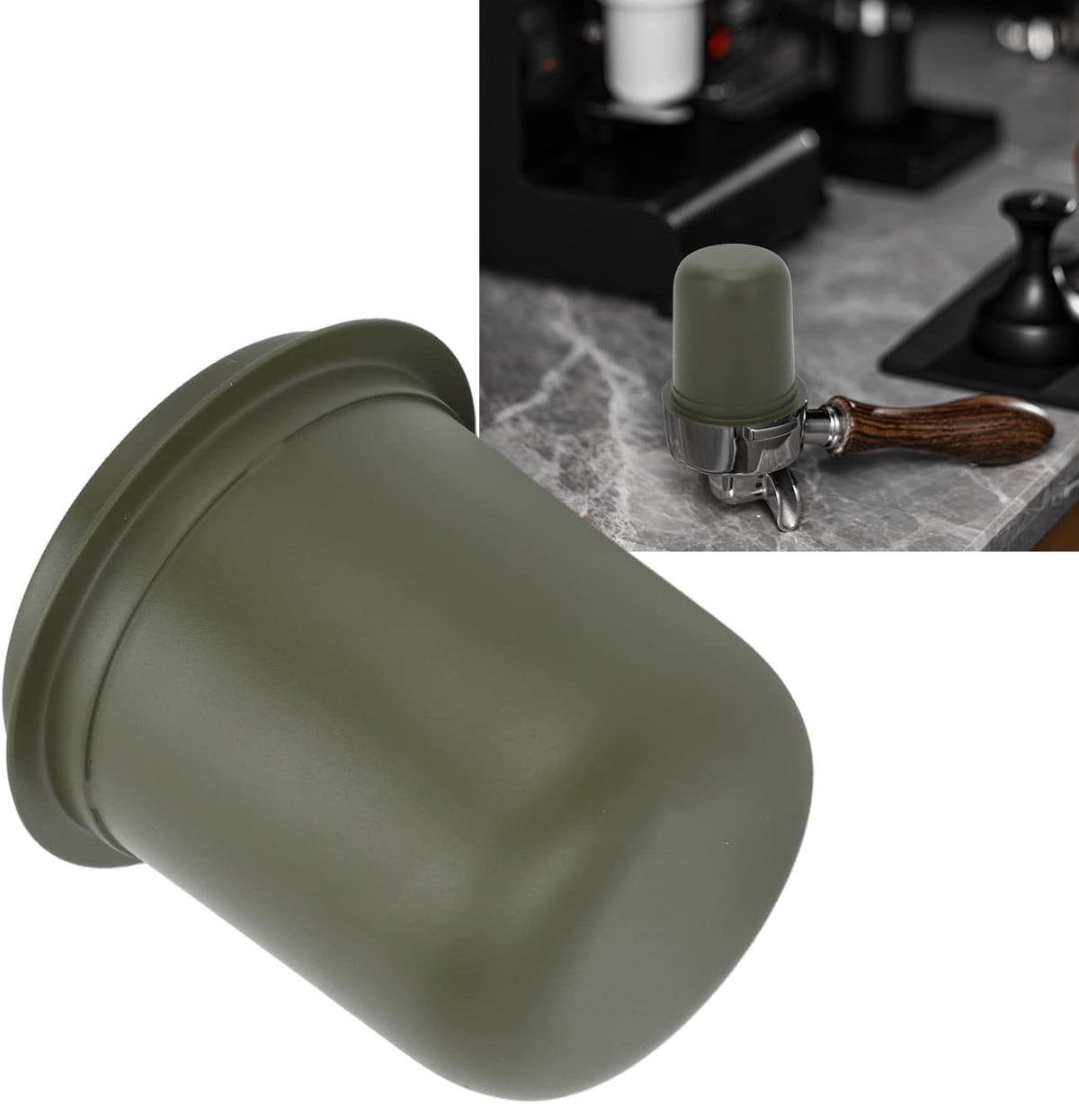 Espresso Dosing Cup Sturdy Stainless Steel Coffee Making Dosing Cup 150ml 58mm Universal Inverted Coffee Powder Cup for Coffee Machine 2.7x2.3x2.9in
