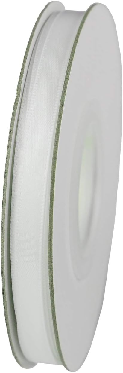 ITIsparkle 1/4" Inch Double Faced Satin Ribbon 50 Yards-Roll Set for Gift Wrapping Scrap Books Party Favor Hair Braids Baby Shower Decoration Floral Arrangement Craft Supplies, White Ribbon