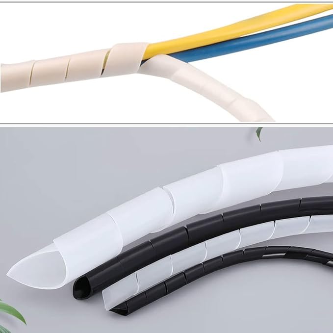 Spiral Cable Wrap -45 Ft 1/4" Cable Management Sleeve Organizer for Computer Cable,Power Cord Audio Video Cable (1/4 Inch-45Ft, Black)