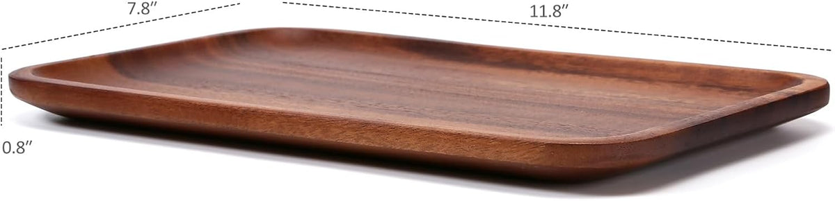 Serving Acacia Wood Valet Tray for Men Women, Catch All Acacia Mens Key Dump Bedside Nightstand Organizer EDC Decorative Wooden Tray for Phone Watch
