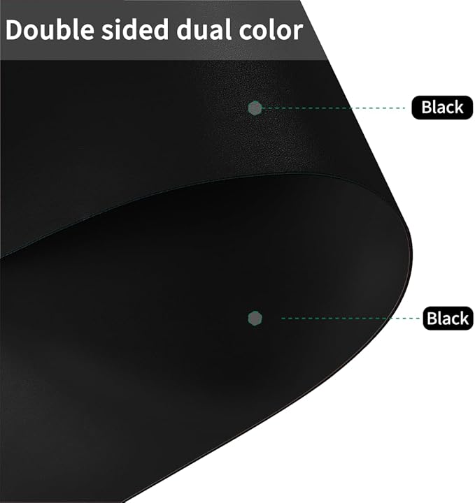 Leather Table Cover,1.8mm Thick,48x60 Inch Table Protector,Table Protector for Dining Room Table,Table Pads for Dining Room Table Rectangular.(Black+Black,48x60)