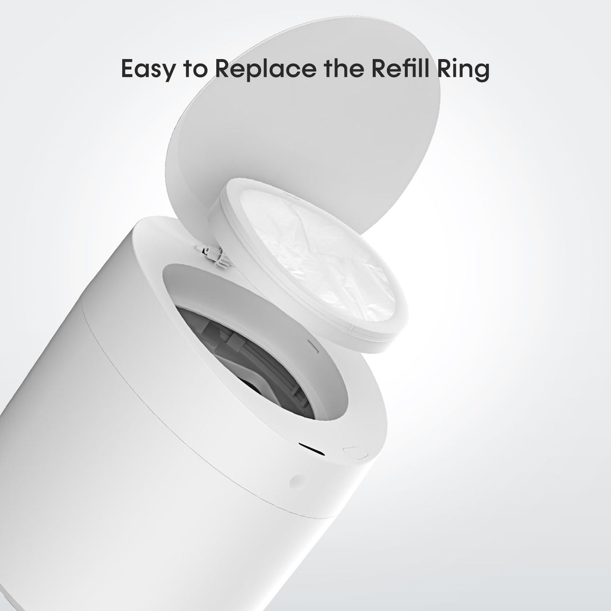 TOWNEW T Air One Official Refill Rings for Smart Bathroom Trash Can, Sturdy Trash Bags for Electric Automatic Trash Can, 2.6 Gallon, 8 pk White Refill Rings - Up to 96 Trash Bags