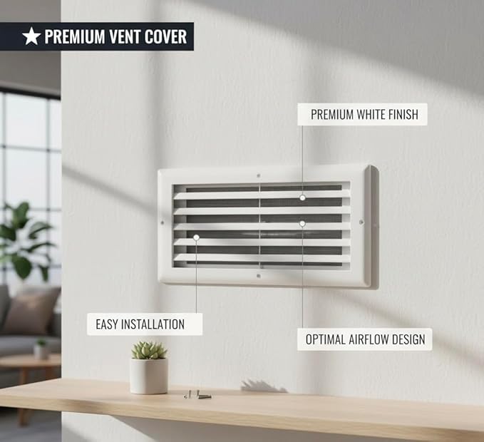 Aluminum Return Air Grille by Sierra Grates – 12" x 4" Duct Size, Linear Bar Design, Premium Quality for Ceiling, Wall and Sill