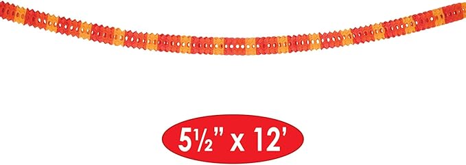 Beistle Tissue Paper Thanksgiving Arcade Garland Harvest Autumn Fall Party Decorations