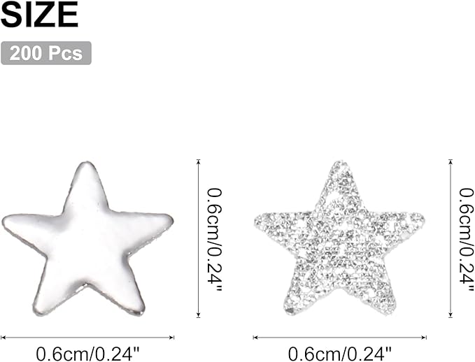 MECCANIXITY 200Pcs Star Confetti Glitter Confetti Table Confetti Decor for Party Wedding Festival Decorations,0.24x0.24Inch,Glitter Silvery/Silvery