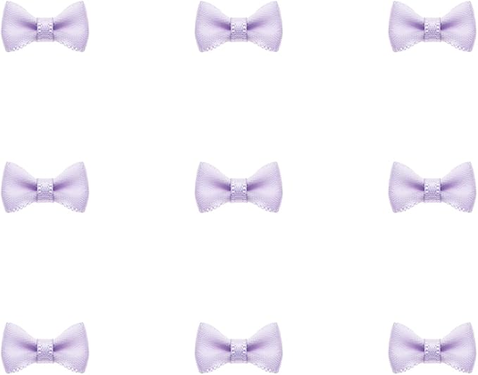 Tupalizy Mini Satin Ribbon Bows Small Craft Sewing Fabric Bows for Christmas Decoration Bow Ties Scrapbook Gift Bags Boxes Greeting Invitation Cards Wedding Party Favor, 20x10mm, 50PCS (Purple)