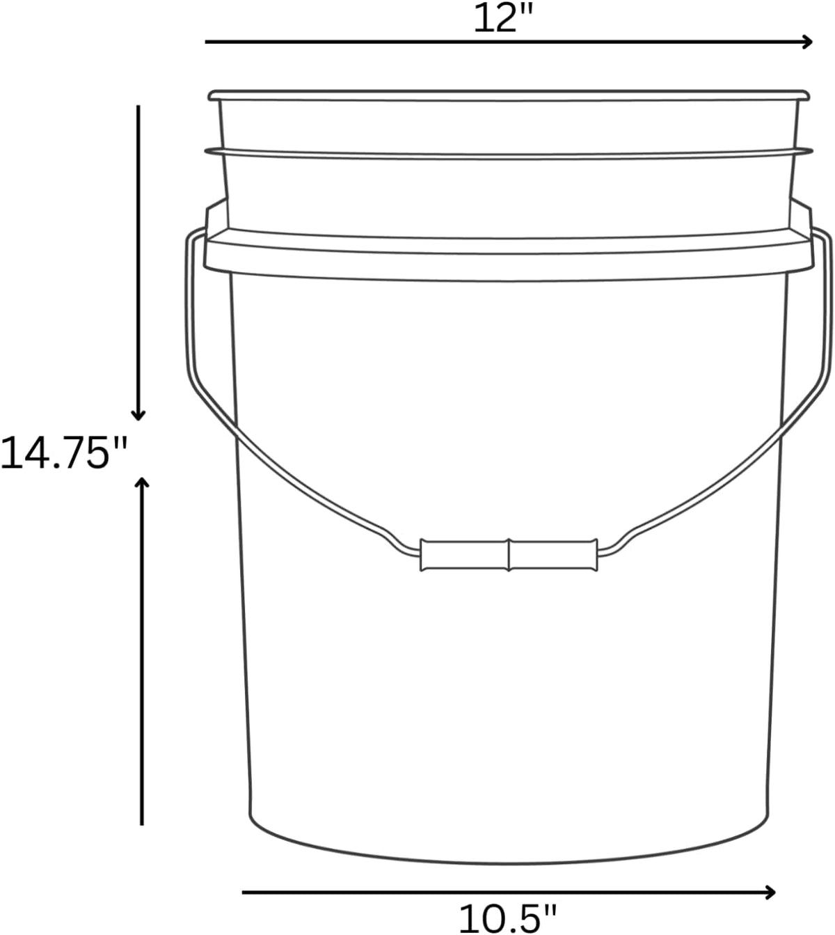 House Naturals 5 Gallon Premium HPDE Plastic Bucket Without The lid - Made in USA Food Grade Container, BPA Free All Purpose Pail (5, Light Blue)