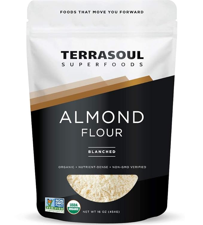 Terrasoul Superfoods Organic Almond Flour, 1 Lb - Fine Texture, Grain-Free, Gluten-Free, Perfect for Keto Baking
