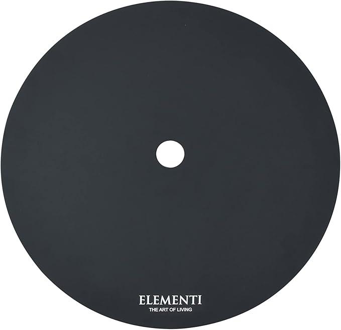 Elementi+ | Nimes Gas Fire Pit Cast Concrete 40" Dia. Round Fire Table, Outdoor Fire Pit Electronic Ignition | Canvas Cover, Fire Glass and Burner Lid Included | Dark Gray | Natural Gas