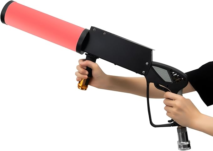 CO2 Cannon Gun DJ LED RGB Mixed CO2 Fog Gun Color-Changing Handheld Cryo Jet CO2 Machine with 10ft Gas Hose for Stage Effect, Concert, Party, Nightclub, Wedding, Theater