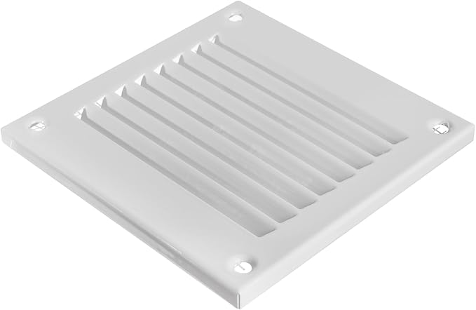 Vent Systems 4'' x 4'' Inch (Overall Dimensions) Pack of 20 - White Air Vent Cover - Metal Air Return Grill with Built in Guard Screen - HVAC Ducting Vent Duct Cover for Interior, Exterior Use