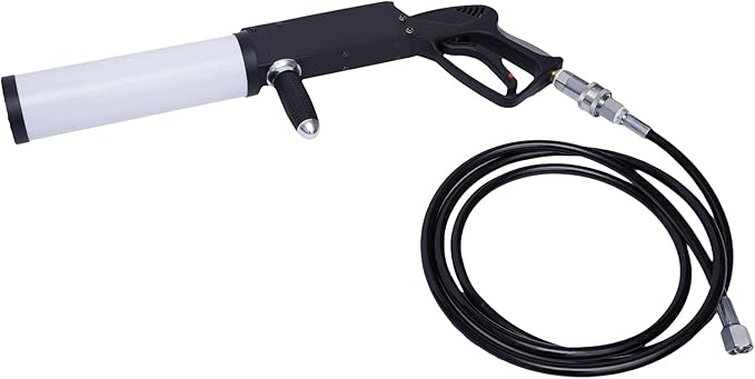 CO2 Jet Machine 33ft Spraying RGB LED Light Cryo Cannon Gun Stage Effect Smoke Fog Club Bar DJ Effects with 10ft Hose, 26''x6''x3'',(BIFKH548151US)