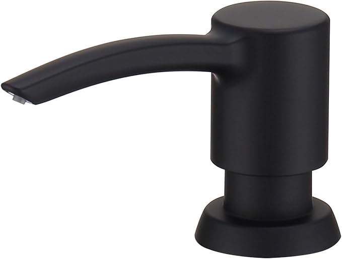 Kitchen Sink Soap Dispenser Matte Black, Built in Soap Dispenser Kitchen Countertop, ABS Pump Head with Refillable Bottle, Under Counter Dish Soap Hand Lotion Dispenser