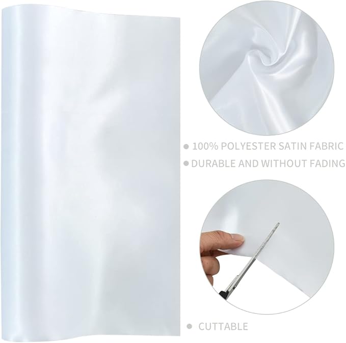 TONIFUL 12 Inch X 11yds White Satin Ribbon - Extra Wide for Christmas, Ceremonies, Weddings & Gift Wrapping