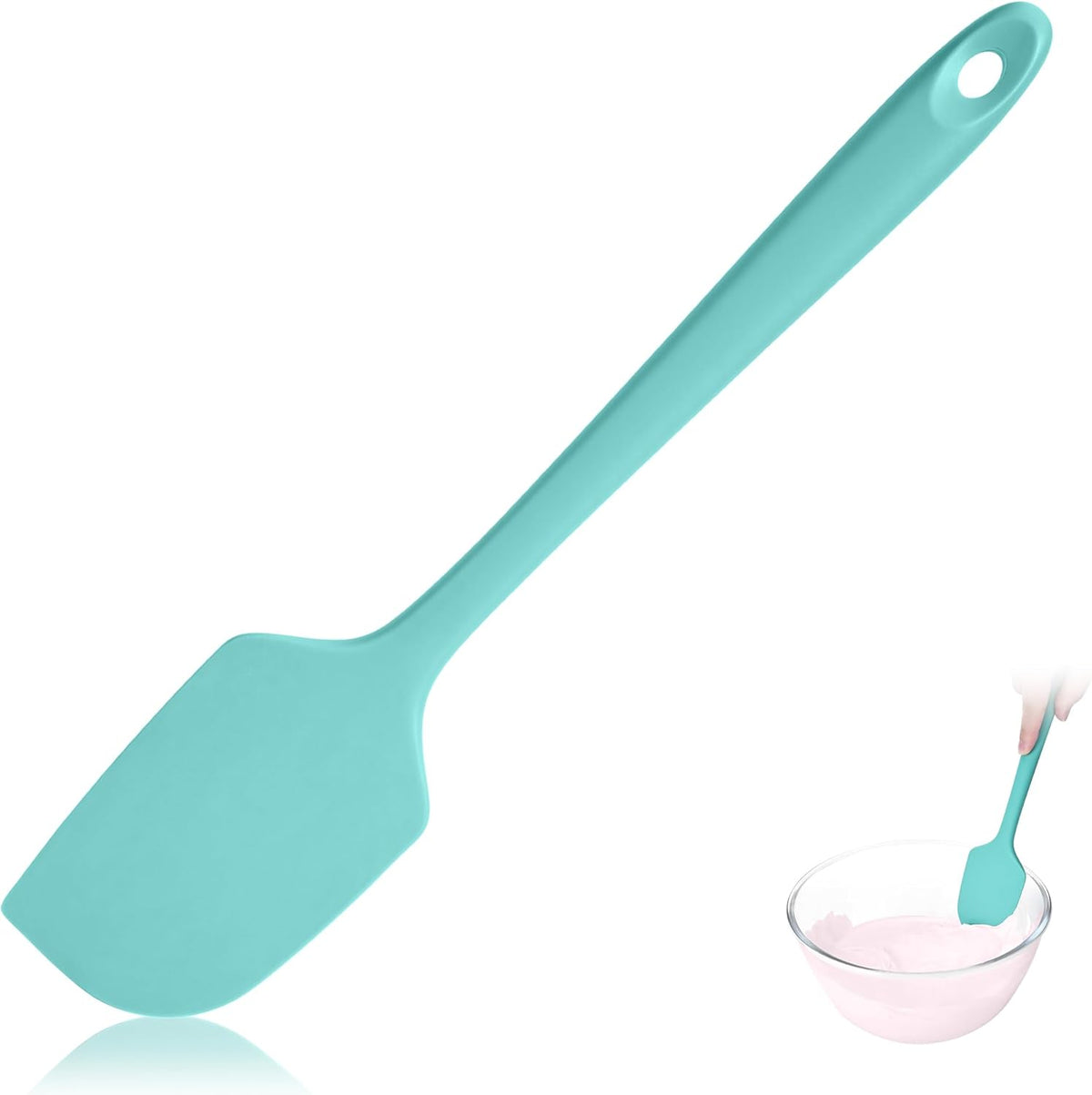 600ºF Heat Resistant Spatula, 11.34 inch High Heat Food Safe Semless Kitchen Silicone Scraper for Cooking Baking Mixing Scraping Stirring Nonstick