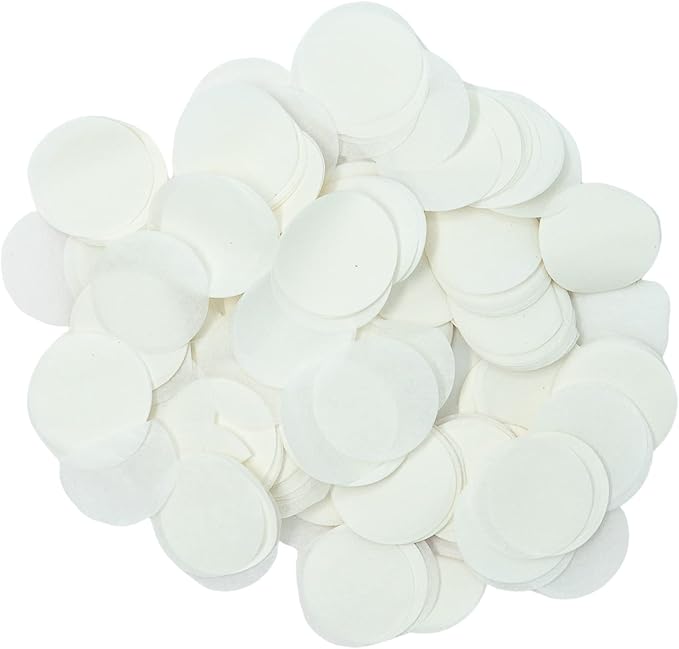 Ultimate Confetti, White Biodegradable Confetti Circles - Flame-Resistant and Slow-Falling Tissue Paper Confetti for Cannon and Launcher use – Best for Celebrations - 1 lb, 16 oz