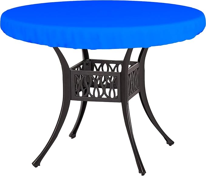 Covers & All Round Table Top Cover, 18 Oz Heavy Duty Waterproof UV & Weather Resistant Patio Table Cover, Outdoor Table Cover for Patio Outdoor Furniture & Coffee Table (44" Diameter x 4" H, Blue)