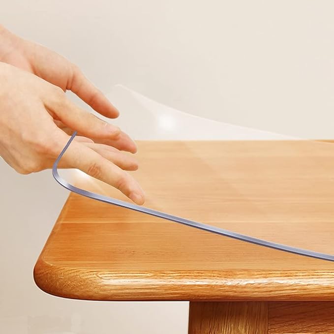 48x72 Inch 4FT Clear Plastic Dining Table Protector PVC Vinyl Tablecloth Desk Pad Mat Wooden Furniture Coffee Glass End Side Pub Table Cloth Top Protection Countertop Cover Waterproof Rectangular