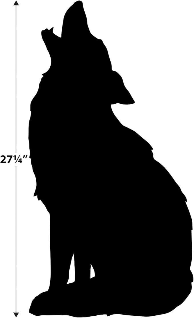 Beistle 4 Piece Black Silhouette Wild West Coyote Cut Outs for Cowboy Party Western Theme Decorations, Made in USA Since 1900