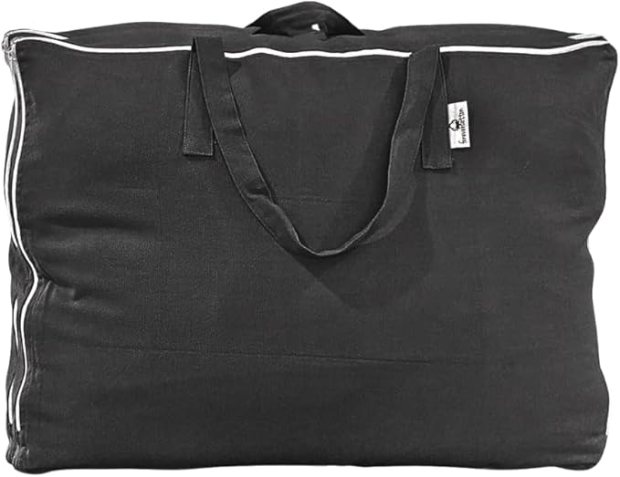 Blanket and Comforter Storage Bag with Handles for Comforters, Blankets, Linens and Garments | Underbed/Wardrobe Breathable Closet Organizer Bag (X-Large (24"x15"x12"), Black)