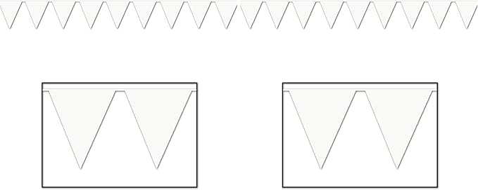 Indoor/Outdoor Pennant Banner (white) Party Accessory (1 count) (1/Pkg) (Pack of 2)