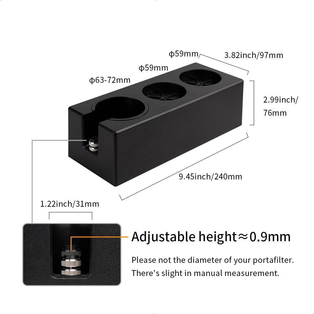 watchget Espresso Tamping Station, Plastic Espresso Organizer Box for 51/54/58mm Portafilter, Tamper, Distributor and Barista Accessories